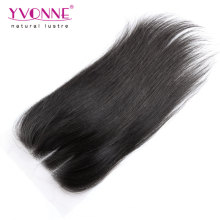 Three Part Lace Closure Brazilian Virgin Human Hair Closure